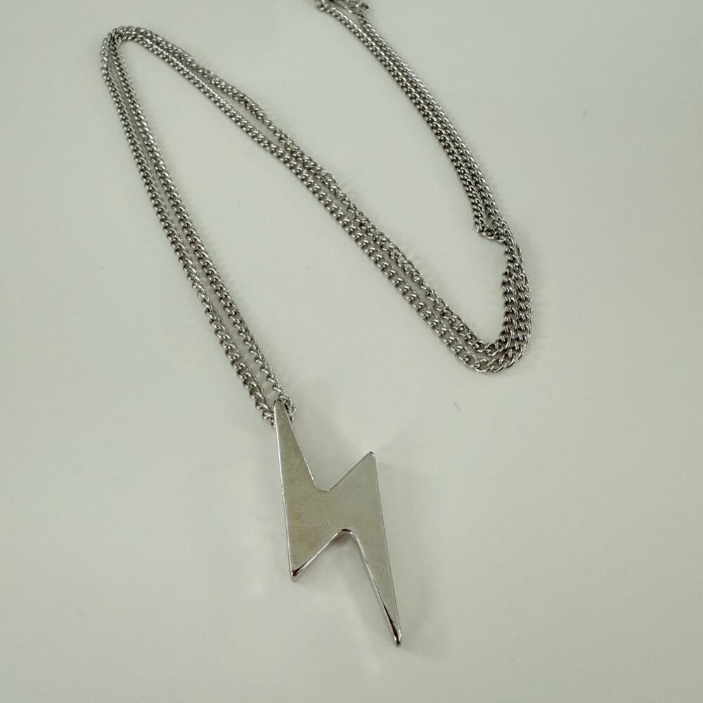 Lightning Men Silver Fashion Pendant Necklace